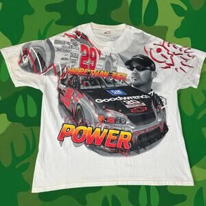 Vintage Kevin Harvick 29 NASCAR All-Over Print Tee Size XL